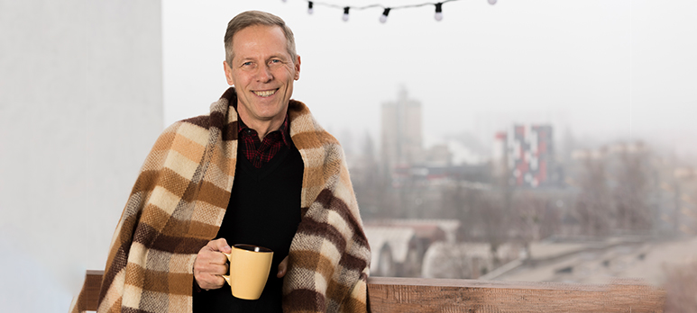 65 years old wearing sweaters